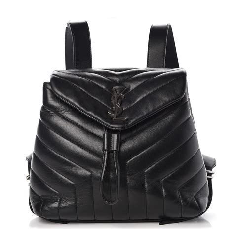 SAINT LAURENT Calfskin Y Quilted Monogram Small Loulou